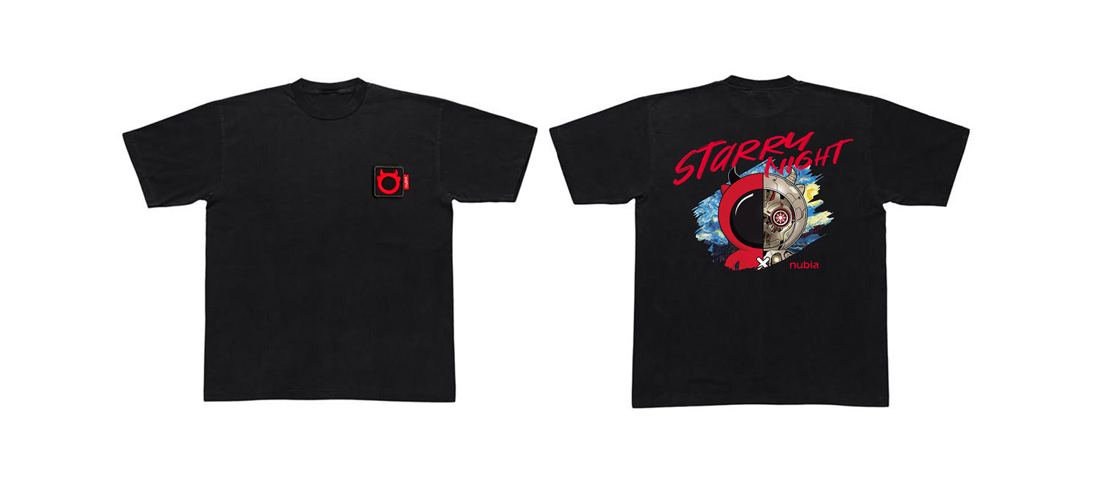 星夜奇旅：努比亚艺术科技T恤设计方案