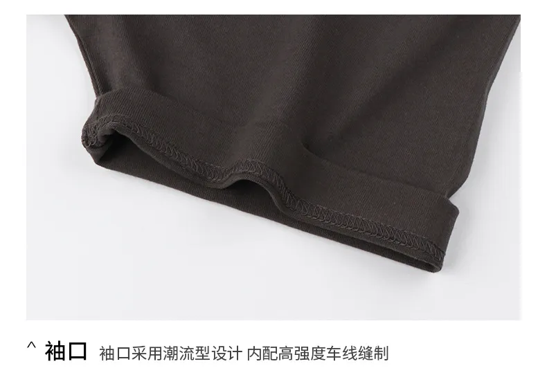 250g日系重磅纯色纯棉男女短袖t恤